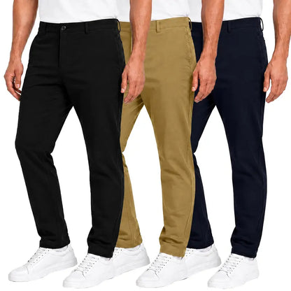 3-Pack Mens Flex Stretch Slim Fit Dress Pants 🔥One Perfect Fit. Upgrade Your Everyday Style 👖✨