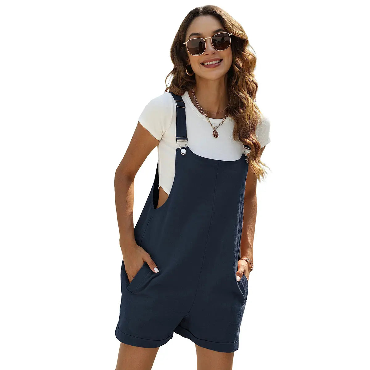 Women's Sleeveless Summer Bib Shortalls - with Pockets,Cute Comfy & Effortlessly Stylish 💕