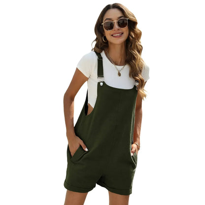 Women's Sleeveless Summer Bib Shortalls - with Pockets,Cute Comfy & Effortlessly Stylish 💕