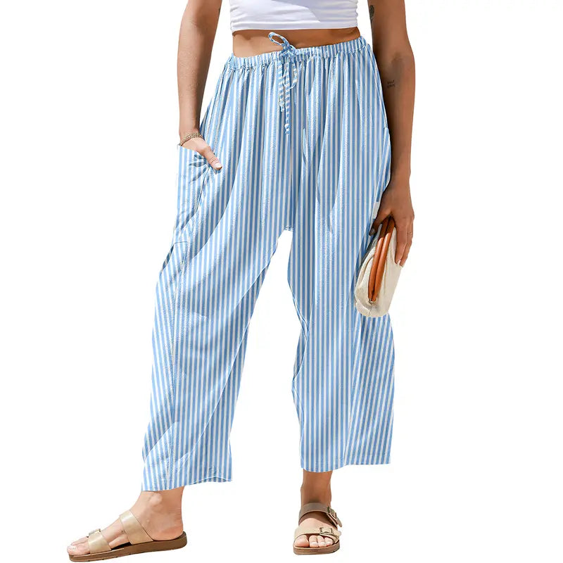 💕Womens Wide Leg Gingham Striped Plaid Pants✨ The Pants You’ll Want To Live In All Summer 🌿