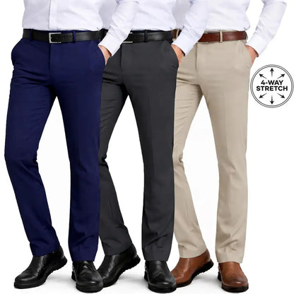 3-Pack Mens Flex Stretch Slim Fit Dress Pants 🔥One Perfect Fit. Upgrade Your Everyday Style 👖✨