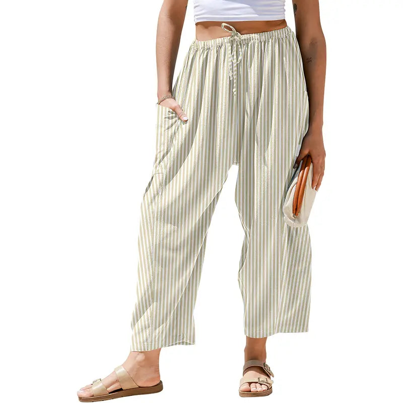 💕Womens Wide Leg Gingham Striped Plaid Pants✨ The Pants You’ll Want To Live In All Summer 🌿