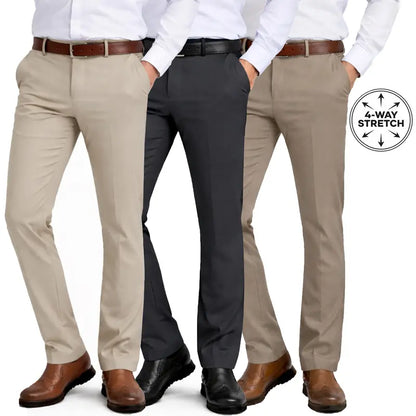 3-Pack Mens Flex Stretch Slim Fit Dress Pants 🔥One Perfect Fit. Upgrade Your Everyday Style 👖✨