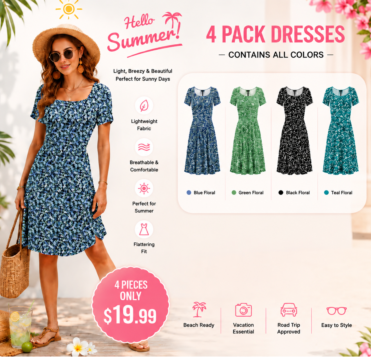 2026 Summer Floral Sundress for Women 👗 Best-Selling Style 💕 Bloom Beautifully All Season Long ☀️