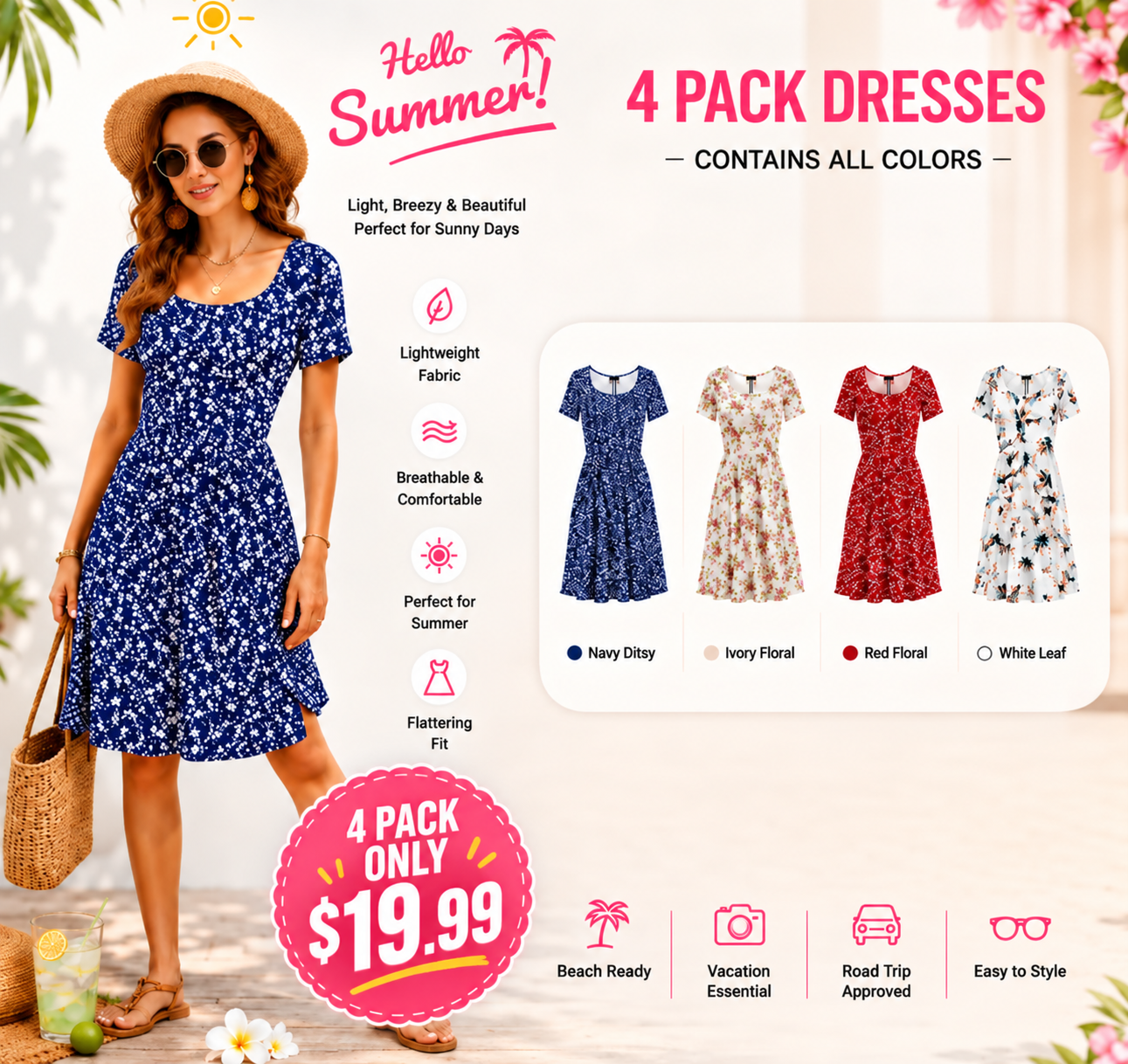 2026 Summer Floral Sundress for Women 👗 Best-Selling Style 💕 Bloom Beautifully All Season Long ☀️