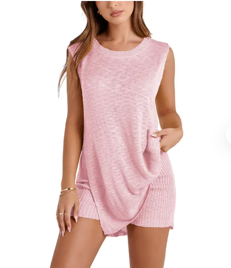 ✨ Women's 2-Piece Ribbed Knit Cozy Loungewear Set• Perfect for Home & Vacation 💕💕