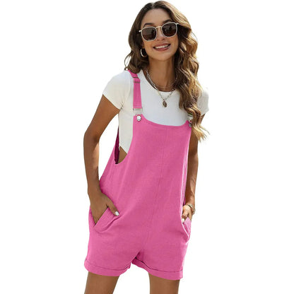 Women's Sleeveless Summer Bib Shortalls - with Pockets,Cute Comfy & Effortlessly Stylish 💕