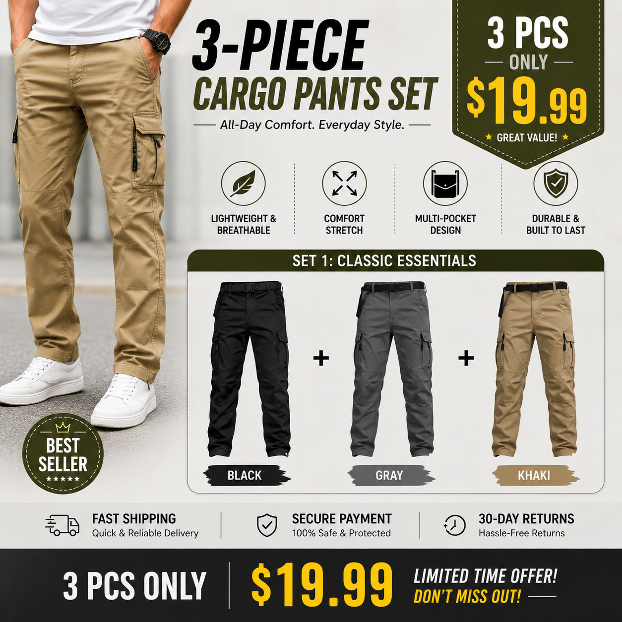 Men's Tactical Cargo Pants – The Ultimate Outdoor Pants For Men Who Stay Active🔥