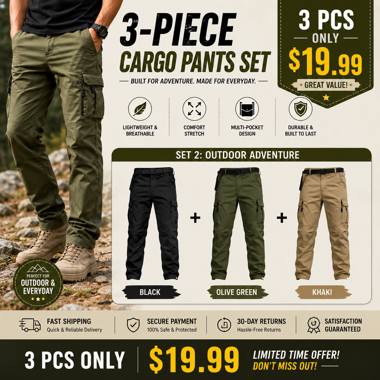 Men's Tactical Cargo Pants – The Ultimate Outdoor Pants For Men Who Stay Active🔥