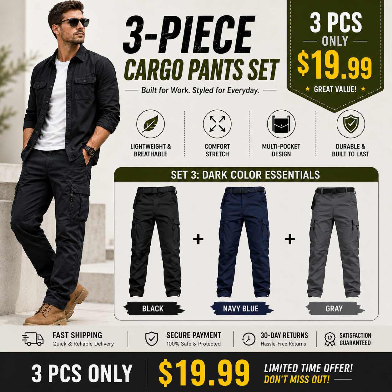 Men's Tactical Cargo Pants – The Ultimate Outdoor Pants For Men Who Stay Active🔥