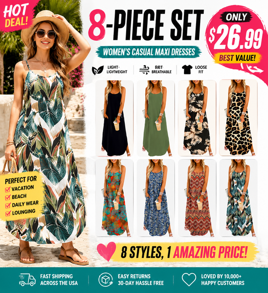 💃 Women’s Boho Maxi Dress – Lightweight, Breathable & Ultra Flattering Fit💖💖