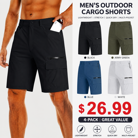 Men's 9" Casual Cargo Shorts, Lightweight Quick