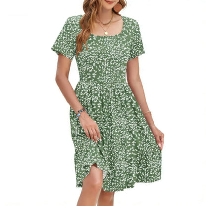 💕Women Square Neck Ditsy Floral Dress💕 Feel Beautiful All Summer in This Floral Sundress☀️