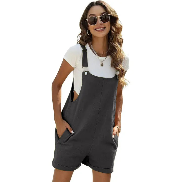 Women's Sleeveless Summer Bib Shortalls - with Pockets,Cute Comfy & Effortlessly Stylish 💕