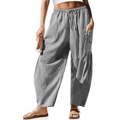 💕Womens Wide Leg Gingham Striped Plaid Pants✨ The Pants You’ll Want To Live In All Summer 🌿