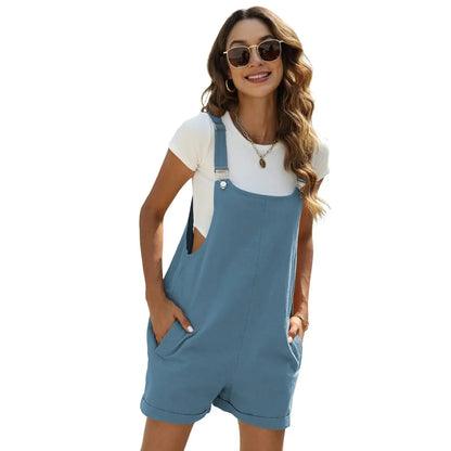 Women's Sleeveless Summer Bib Shortalls - with Pockets,Cute Comfy & Effortlessly Stylish 💕