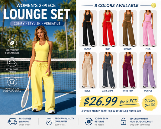 WOMEN'S 2-PIECE LOUNGE SET COMFY·STYLISH·VERSATILE✨ Polyester-Silk Fitted Summervibe Sweatsuit💖