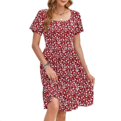 💕Women Square Neck Ditsy Floral Dress💕 Feel Beautiful All Summer in This Floral Sundress☀️