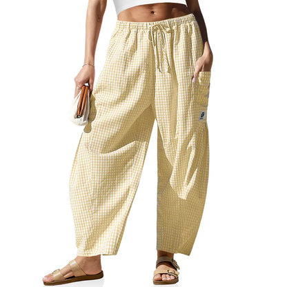 💕Womens Wide Leg Gingham Striped Plaid Pants✨ The Pants You’ll Want To Live In All Summer 🌿
