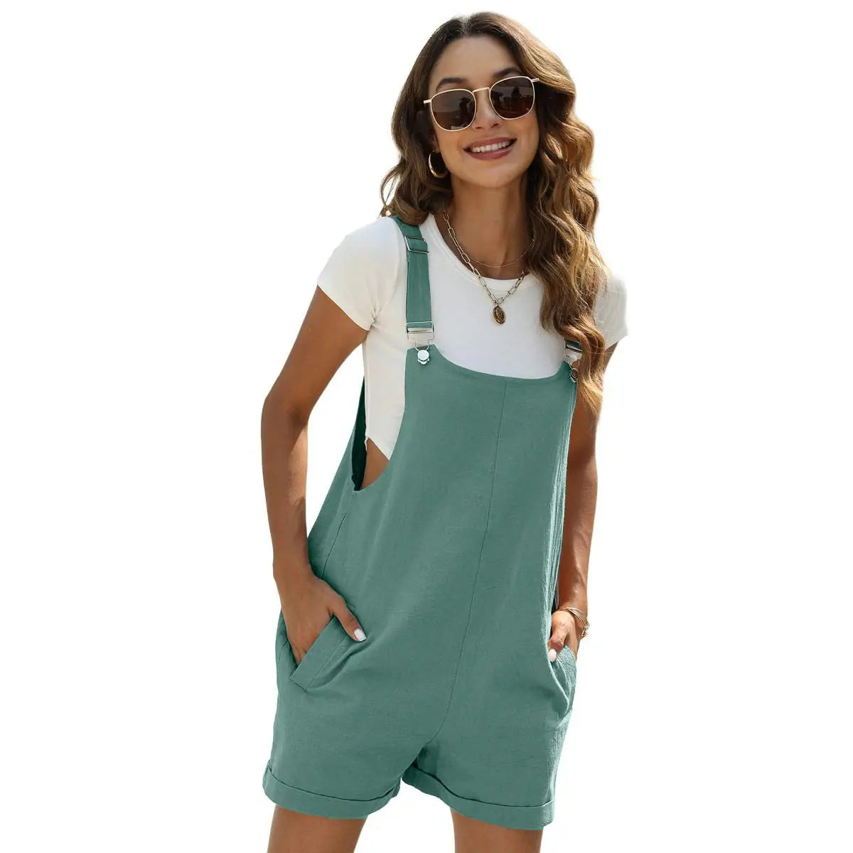 Women's Sleeveless Summer Bib Shortalls - with Pockets,Cute Comfy & Effortlessly Stylish 💕